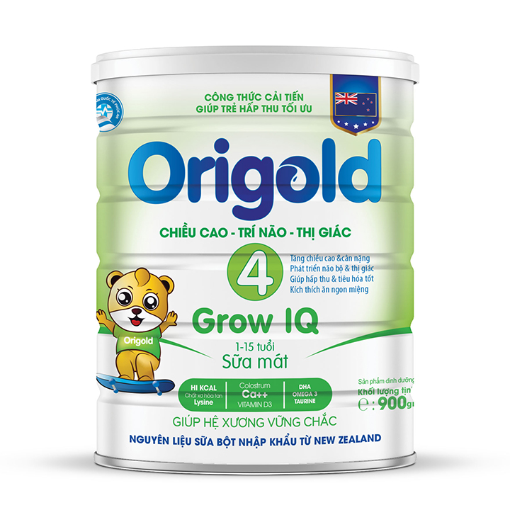 Sữa Origold grow IQ 4 900g