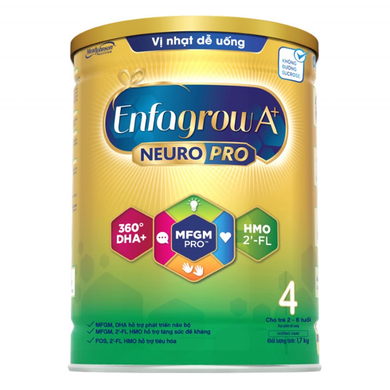 Sữa bột Enfagrow A+ Neuropro 4 1kg7 vị nhạt dễ uống (2 lon 1,7kg tặng lon 800g)