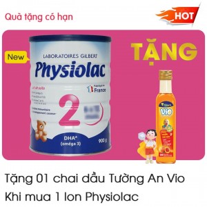 Sữa Physiolac 2ER 900g tặng 1 chai dầu ăn Vio tường an