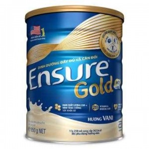 Sữa Ensure Gold 850g ( huong vani , tang qua goi cao su)