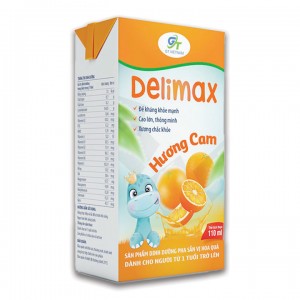 Sữa pha sẵn vị trái cây Delimax hương cam (thùng 48 hộp)