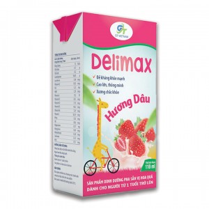 1 Lốc Sữa pha sẵn vị trái cây Delimax hương dâu