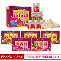 Bộ 6 hộp Yến sào Bionest Kids cao cấp - Quà tặng cho bé biếng ăn 6 lọ