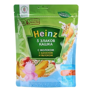 Heinz nga bột ăn dặm gạo, sữa, chuối, omega 3 (6m+)