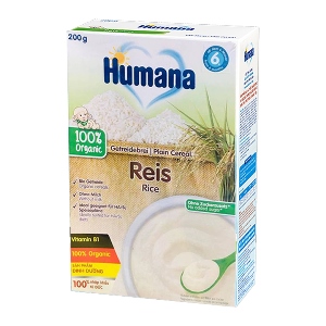 Humana bột dinh dưỡng organic ăn dặm gạo sữa 200g 6m+