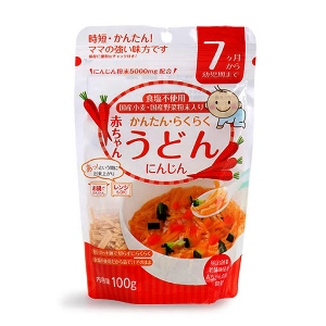 Tanabiki mỳ udon cà rốt, bó xôi tách muối cho bé từ 7m+, 100g